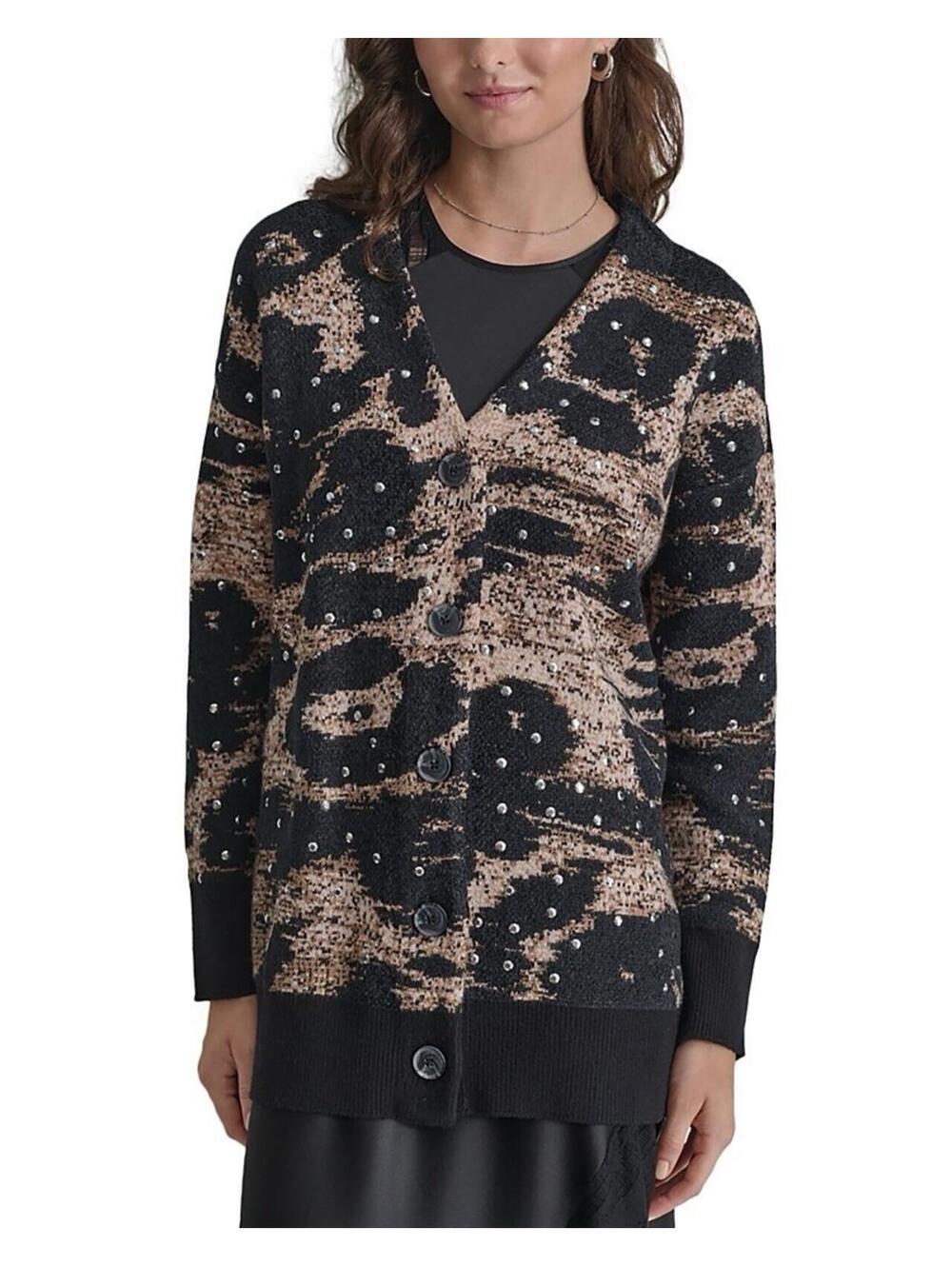 $149 DKNY woman’s  V-Neck Button Up Sweater Size M